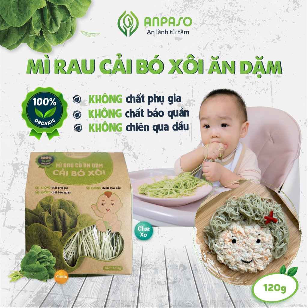 Mì Rau Cải Bó Xôi Ăn Dặm 120g